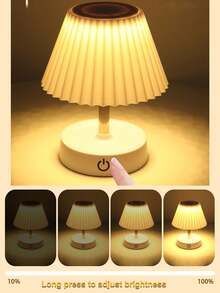 1个触控可调光LED台灯 - Type-C充电，可调光夜灯，带可伸缩灯臂，营造卧室氛围，非常适合床头阅读 - 白色 - 查看 6