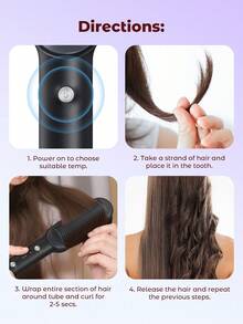 New Negative Ion Hairs Straightener Styling Comb, 2 In 1 Hair Straightener Brush And Curler, Portable Electric Straightening Comb Heated Hair Brush 10s Fast Heating - Hot Pink - View 7