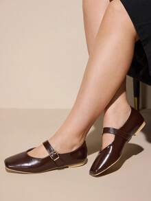 CUCCOO CURVES Women's Casual Versatile Commuting Minimalist Wide Fit Flats Valentine's Day - Brown - View 3