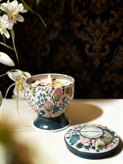 Cirelle 1件/4件装高脚杯罐装干花香薰蜡烛，香薰蜡烛，天然花香蜡烛，森林香薰蜡烛，盛装于高脚玻璃罐中，图案精美，非常适合装饰和摆设。它们是香薰疗法和各种节日装饰的理想选择，是馈赠亲朋好友的完美礼物，也是圣诞节装饰的理想之选。