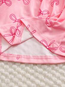 SHEIN 2pcs Baby Girl Butterfly Print Ruffle Trim Contrast Lettuce Trim Long Sleeve Top And Pants Set - Multicolor - View 7