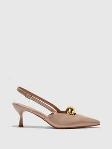 CUCCOO BIZCHIC 女士尖头金属装饰搭扣设计时尚高跟鞋 - 粉色 - 查看 2