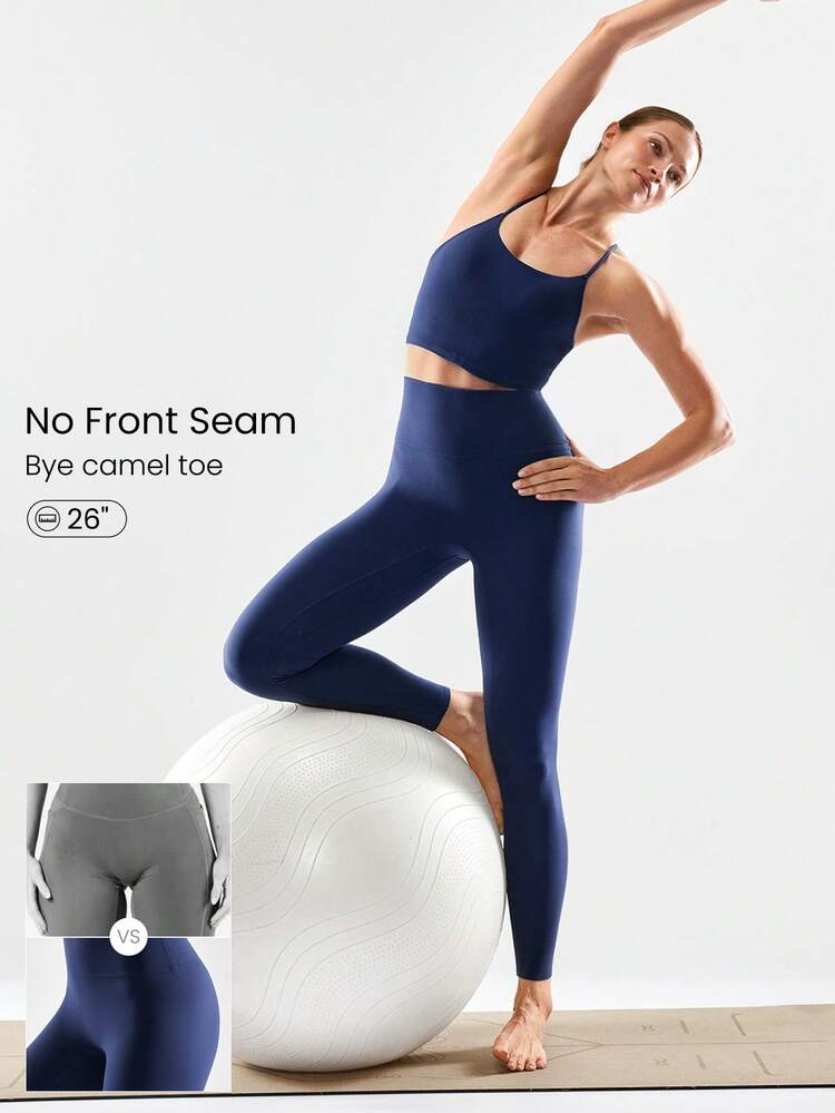 26インチ FeatherFit™ クラシックシームレス ハイウエスト ボンディング快適バックポケットレギンス ローインパクトヨガスタジオ 日常着 秋冬