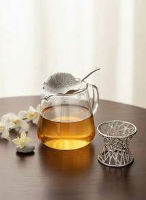 Cirelle 1 Pc Pure Tin Tea Strainer, Gilded Plum Blossom Anti-Oxidation Tea Infuser, Kung Fu Tea Set Accessories & Tea Infuser Stand - Silver - View 10