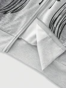 ROMWE MEN Goth Áo nỉ có mũ in họa tiết phong cách đường phố thường ngày dành cho nam - Nhiều màu - Xem 5