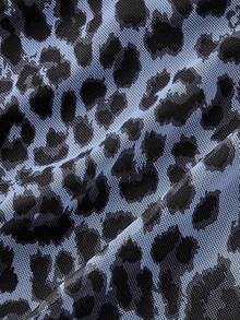 SHEIN MOD 女士时尚豹纹系带豹纹吊带背心 - 灰色 - 查看 4