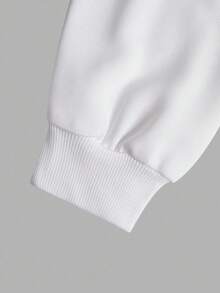 SHEIN ChillGRL 2pcs/Set Tween Girl Butterfly Print Crew Neck Sweatshirt And High Waist Knitted Flare Pants Y2K Outfit - White - View 3