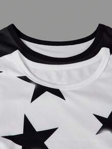 SHEIN ChillGRL 2 Stücke Grafik-Muster Langarm-Shirts für Tween Mädchen