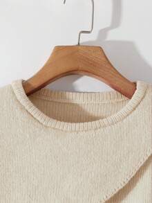 GlowEve Áo len dệt kim đa năng thời trang phối màu mới sang trọng - Màu be - Xem 4