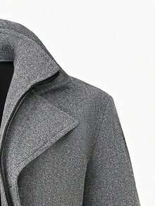 Manfinity Mode 男士休闲羊毛混纺双排扣长袖大衣，秋冬男士灰色大衣，经典灰色，尽显绅士风范，适合日常休闲、周末旅行、户外活动、探险旅行、轻松的工作环境或半正式场合，也是送给男友/丈夫、周年纪念/生日、派对、圣诞节、新年、婚礼等场合的理想礼物。 - 淺灰色 - 查看 4