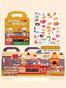 Wielokrotnego użytku książeczka z naklejkami wodoodporna, dwustronna, motywy ze zwierzętami, scenariusze sportowe, rozwój kreatywności, aktywność poznawcza dla dzieci 3+, przyjazna w podróży, zabawa, wypełniacze do skarpet świątecznych, pomysły na prezenty, rustykalny rdzeń, estetyczne must-have - Wielokolorowe - Zobacz 9