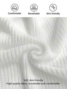 FavEase 女士纯色时尚百搭十字交叉系带开衫，秋冬款 - 白色 - 查看 8