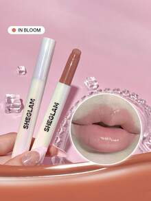 SHEGLAM Pout-Perfect Shine 豐唇膏-In Bloom 保濕豐唇固體唇彩不粘滋養豐唇精華椰子油唇膏唇部化妝品促銷粉色夏季豐唇膏 品牌 美容 化妝 化妝品 適合女性與女孩 完美搭配冬季 Y2K 時尚 流行 生日禮物 假期 派對準備就緒 最佳顏色