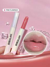 SHEGLAM ملمع شفاه Pout-Perfect Shine-ملمع شفاه صلب مرطب وممتلئ على شكل طائر الفلامنجو وردي اللون غير لاصق ومصل مغذي لتكبير الشفاه بزيت جوز الهند ومستحضرات تجميل الشفاه تخفيضات ملمع شفاه وردي اللون روج,ملمع شفاه شفاف علامة تجارية جمال مكياج مستحضرات تجميل للنساء الفتيات مثالي لفصل الخريف الشتاء مثالي ل- Y2K أزياء أنيقة هدية حفلة جاهز أفضل لون
