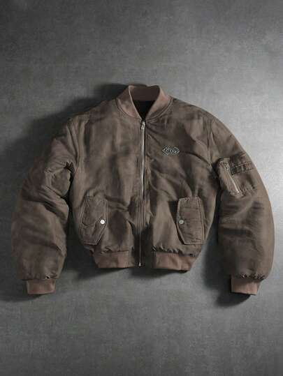  PAVTROS Manfinity Streetrush Men's Street-Style Popular INS Matching Men Jackets And Coats,Men's Young Street Gang Printed Baseball Jacket Bomber Jacket Padded Coat,Windbreaker/Outdoor Windbreaker,Streetwear,Winter Jacket,Warm Winter Outfits, Christmas Outfits,Boy Friend Gifts Mens Mocha Bomber Jacket Vintage Jacket Men Brown Jacket Racing Jacket