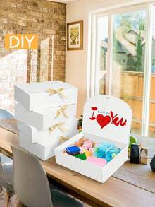 10 cái/5 cái/2 cái - Hộp quà màu trắng có nắp, Hộp quà có ruy băng cho hộp cầu hôn phù dâu, Hộp quà cho đám cưới, quà sinh nhật, tiệc tắm và các bữa tiệc khác, Quà tặng ngày lễ tình nhân, Ngày lễ tình nhân, Bao bì, Sinh nhật, Tự làm, HỘP đựng đồ làm đẹp - trắng - Xem 7