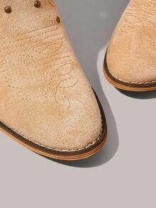 Styleloop Women's Western Boots, Boho Style, Retro American Style, Bohemian, Western Music Festival, Party, Christmas, Halloween Outfit Valentine's Day - Apricot - View 4