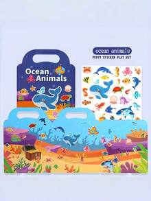 Wielokrotnego użytku książeczka z naklejkami wodoodporna, dwustronna, motywy ze zwierzętami, scenariusze sportowe, rozwój kreatywności, aktywność poznawcza dla dzieci 3+, przyjazna w podróży, zabawa, wypełniacze do skarpet świątecznych, pomysły na prezenty, rustykalny rdzeń, estetyczne must-have - Wielokolorowe - Zobacz 12