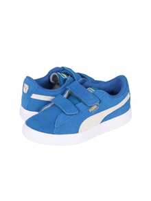 Puma Suede 2 Strap Kids Trainer Shoe Blue 359595 - Blue - View 2
