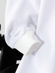 Sparklyn Cute And Sweet Valentine's Day Party Dress For Girls With Heart-Shaped Ruffles, Round Neck, Loose Fit, Long Sleeves, White Sweatshirt. - White - View 4