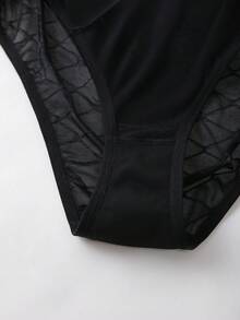 DesireSculpt Bộ 2 quần lót đen gợi cảm cỡ lớn dành cho nữ kèm áo ngực và quần lót nâng ngực có gọng - màu đen - Xem 6