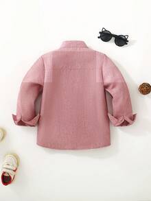 Souflis Souflis Young Boys' Casual Patch-Down Long Sleeve Shirt - Pink - View 2