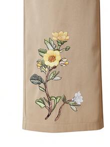 SHEIN ChillGRL Tween Girls' Bee Graphic Wide Leg Bib Jumpsuit - Khaki - View 6