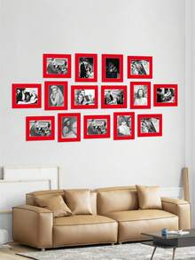 15pcs Black (With Backing Board) Minimalist & Elegant Corridor Wall Decor Memorial Paper Photo Frame Wall Hanging (Paper Product) - Multicolor - View 18