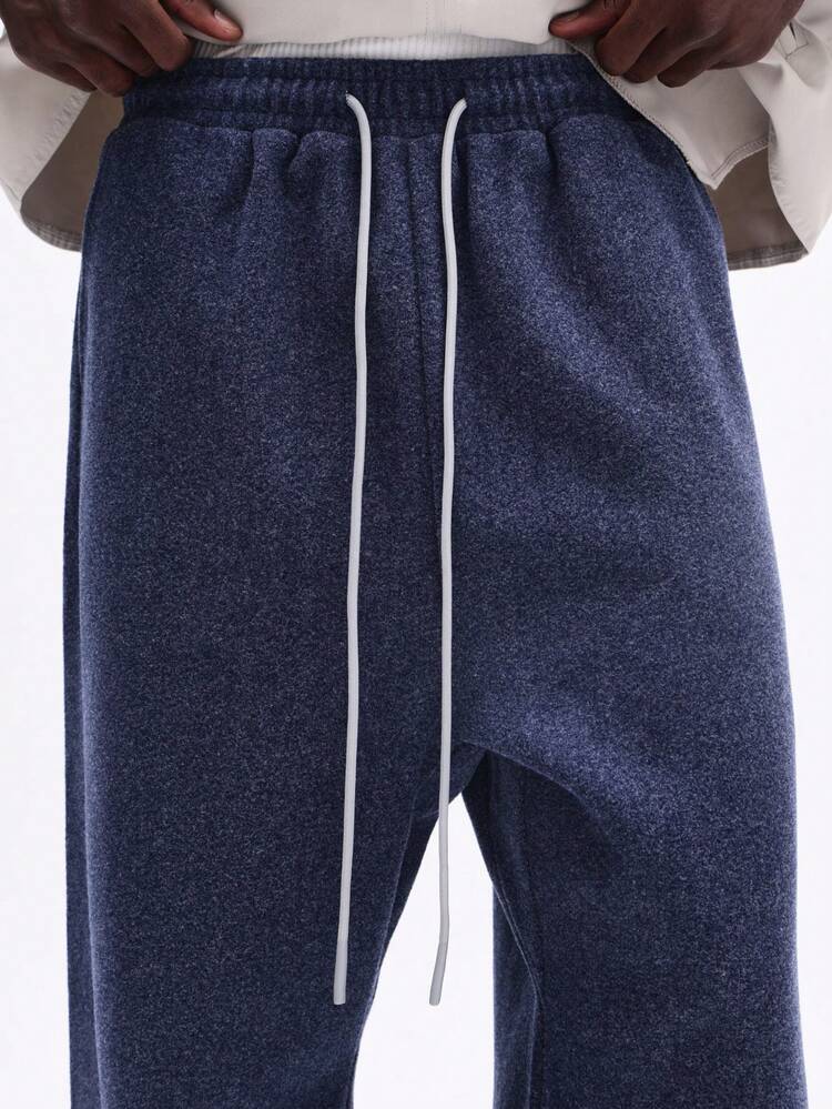 Straight Fit Textured Sweatpants With Drawstring