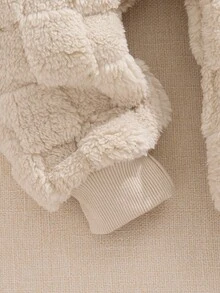 Souflis 2025秋冬新款法式加厚长袖卡其色连帽熊耳连体裤，适合玩耍、聚会、居家及多场合穿着，幼儿男童 - 卡其色 - 查看 5