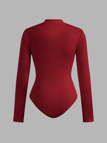 SHEIN EZwear 2件套女式小马印花拉链高领紧身连衣裤 - 彩色 - 查看 9