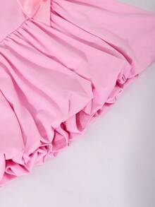 SHEIN ChillGRL Tween Girls Solid Color Fitted Tulip Hem Shorts Skirt For Summer, Minimalist - Pink - View 6