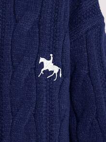 Tween-Jungen Lässig Einfarbiger Rollkragenpullover, Herbst/Winter - marineblau - Übersicht 6