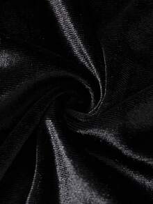 SHEIN Explorewe Tween Girl Casual Commuter School Style Color Block Gigot Sleeve Waist Cinched Dress, Autumn - Black - View 8