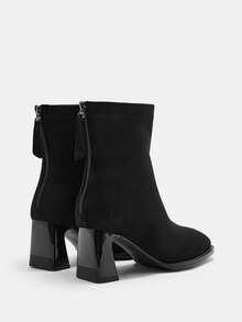 CUCCOO CURVES Women's Fashion Versatile Wide Fit High Heel Boots For Christmas - Black - View 9