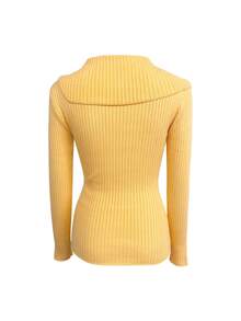 GlowEve Women's Solid Color Long Sleeve Single-Breasted Casual Knit Cardigan Fall Winter Cloth For Women - Yellow - View 2