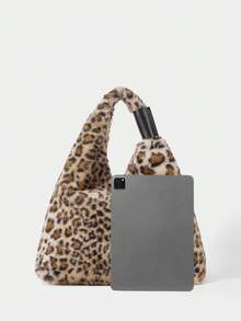 SHECARRY Leopard Print Casual Versatile Large Capacity Women Shoulder Bags - white brown - View 4