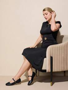 CUCCOO CURVES Women's Casual Versatile Commuting Simple Wide Fit Flats For Christmas - Black - View 6