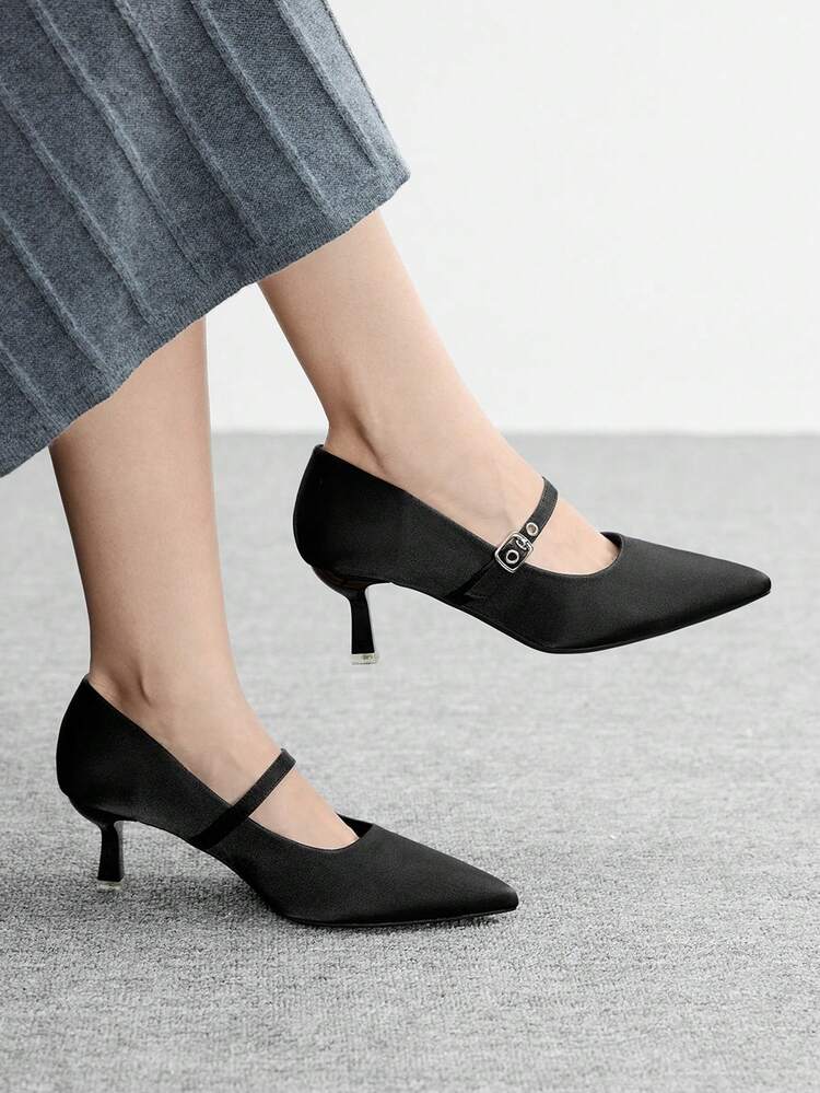 CUCCOO BIZCHIC Women's Autumn/Winter New Simple Versatile Black High Heels For Christmas