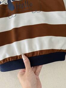 Blossori Áo nỉ kẻ sọc phối màu thanh lịch kiểu Pháp dành cho bé trai - Nhiều màu - Xem 6