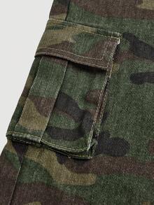 SHEIN Baby GirlCamouflage & Tree Branch Print Loose Fit Jeans - Multicolor - View 4