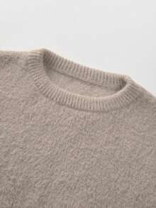 Franclia New Autumn/Winter Gentle Lady Style Waist Ruffle Trim Women Sweater - Mocha Brown - View 6