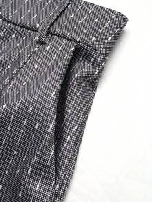 EMERY ROSE Women's Striped Fashion Versatile Pants With Belt Loops Fall Cloth For Women - Grey - View 5