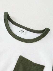 Baby Boys Pajamas-Pajama Set Crew Neck Top And Pants Navy And Olive Check Animal Print Four Season 2026 New Year Essential Boys Outfit Sets Versatile And Comfortable Warm And Cute Style - Multicolor - View 4