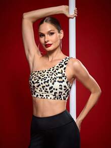 Menodora SHEIN Sport Women's Casual Sports Leopard Print Camisole - Black - View 7