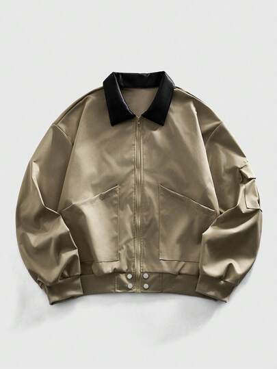 Street Life Men's Casual Zip-Up Utility Jacket