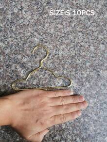 10pcs/Set Hangers, Gold Mini Hangers, Metal Small Hangers, Teddy Dogs, Cats, Puppets, Dolls, Pet Store Clothes Support - Gold - View 13