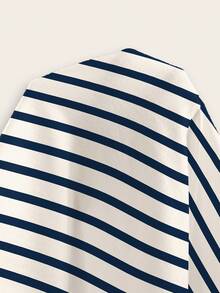 Resyla 女士休闲圆领长袖卫衣，饰有腊肠犬刺绣和条纹