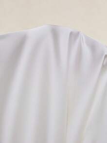 Poéselle Women's Fashionable Sexy Solid Color Deep V-Neck Long Sleeve Blouse,Elegant Blouses For Women Puff Sleeve Blouse White Blouse Elegant White Long Sleeve Blouse V Neck Blouse Elegant Women's Blouses Valentine's Day Wedding Tops Daily & Date Night Essential - White - View 8