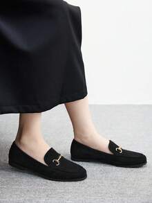 CUCCOO BIZCHIC Women's Casual Solid Color Comfortable Flats For Christmas Spring Shoes - Black - View 5